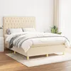 Image de vidaXL Sommier à lattes de lit avec matelas Crème 140x200 cm Tissu3142582