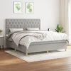 Image de Lit Ã  sommier tapissier avec matelas Gris clair 160x200cm Tissu
