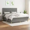 Image de 3142586 vidaXL Lit Ã  sommier tapissier avec matelas Gris foncÃ© 160x200cm Tissu