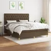 Image de 3142588 vidaXL Lit Ã  sommier tapissier avec matelas Marron foncÃ© 160x200 cm