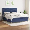 Image de vidaXL Sommier à lattes de lit avec matelas Bleu 160x200 cm Tissu