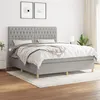 Image de vidaXL Lit à sommier tapissier avec matelas Gris clair 180x200cm Tissu