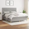 Image de vidaXL Vidaxl Lit À Sommier Tapissier Avec Matelas Gris Clair 180x200cm Tissu