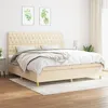 Image de vidaXL Sommier à lattes de lit avec matelas Crème 200x200 cm Tissu3142606