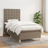 Image de vidaXL Sommier à lattes de lit avec matelas Taupe 90x190 cm Tissu