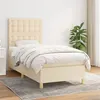 Image de vidaXL Sommier à lattes de lit et matelas Crème 90x190 cm Tissu