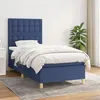 Image de vidaXL Sommier à lattes de lit avec matelas Bleu 90x200 cm Tissu3142631
