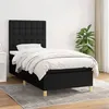 Image de vidaXL Sommier à lattes de lit avec matelas Noir 100x200 cm Tissu