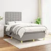 Image de vidaXL Sommier à lattes de lit avec matelas Gris clair 120x200cm Tissu