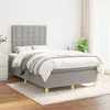 Image de vidaXL Lit Ã  sommier tapissier avec matelas Gris clair 120x200cm Tissu
