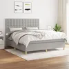 Image de vidaXL Sommier à lattes de lit avec matelas Gris clair 160x200cm Tissu3142665