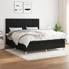 Image de vidaXL Lit à sommier tapissier avec matelas Noir 160x200 cm Tissu