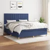 Image de vidaXL Sommier à lattes de lit avec matelas Bleu 160x200 cm Tissu