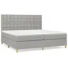 Image de Lit Ã  sommier tapissier avec matelas Gris clair 200x200cm Tissu