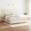 Image de 3142686 Vidaxl Lit À Sommier Tapissier Avec Matelas Crème 200x200 Cm Tissu