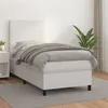 Image de vidaXL Sommier à lattes de lit avec matelas Blanc 80x200 cm Similicuir