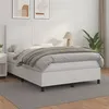 Image de vidaXL Sommier à lattes de lit avec matelas Blanc 140x200cm Similicuir