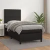 Image de vidaXL Sommier à lattes de lit avec matelas Noir 100x200 cm Similicuir