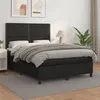 Image de vidaXL Sommier à lattes de lit avec matelas Noir 140x200 cm Similicuir