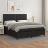 Image de vidaXL Sommier à lattes de lit avec matelas Noir 180x200 cm Similicuir3142797