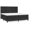 Image de vidaXL Lit Ã  sommier tapissier avec matelas Noir 200x200 cm Similicuir