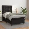 Image de vidaXL Sommier à lattes de lit avec matelas Noir 90x200 cm Similicuir