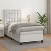 Image de vidaXL Sommier à lattes de lit avec matelas Blanc 90x200 cm Similicuir