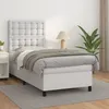 Image de vidaXL Lit Ã  sommier tapissier avec matelas Blanc 90x200 cm Similicuir