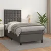 Image de vidaXL Sommier à lattes de lit avec matelas Gris 90x200 cm Similicuir
