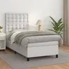 Image de vidaXL Sommier à lattes de lit avec matelas Blanc 100x200cm Similicuir