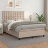 Image de vidaXL Lit Ã  sommier tapissier avec matelas Cappuccino 140x190 cm