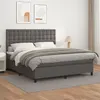 Image de vidaXL Sommier à lattes de lit avec matelas Gris 160x200 cm Similicuir