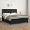 Image de vidaXL Sommier à lattes de lit avec matelas Noir 180x200 cm Similicuir