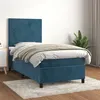 Image de vidaXL Sommier à lattes de lit avec matelas Bleu foncé 90x190 cm3142879