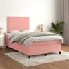 Image de vidaXL Sommier à lattes de lit avec matelas Rose 120x200 cm Velours3142898