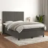 Image de vidaXL Sommier à lattes de lit et matelas Gris foncé 140x190cm Velours