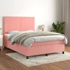 Image de Vidaxl Lit Ã  Sommier Tapissier Avec Matelas Rose 140x190 Cm Velours