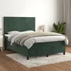 Image de vidaXL Lit Ã  sommier tapissier et matelas Vert foncÃ© 140x200cm Velours