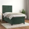 Image de vidaXL Sommier à lattes de lit avec matelas Vert foncé 90x190 cm