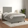 Image de vidaXL Sommier à lattes de lit et matelas Gris clair 120x200cm Velours