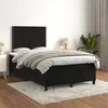 Image de vidaXL Sommier à lattes de lit avec matelas Noir 120x200 cm Velours