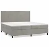 Image de Lit Ã  sommier tapissier et matelas Gris clair 200x200cm Velours