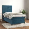 Image de vidaXL Sommier à lattes de lit avec matelas Bleu foncé 100x200 cm