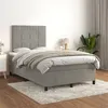 Image de vidaXL Sommier à lattes de lit et matelas Gris clair 120x200cm Velours