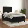 Image de vidaXL Sommier à lattes de lit avec matelas Noir 120x200 cm Velours