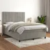 Image de vidaXL Sommier à lattes de lit et matelas Gris clair 140x190cm Velours