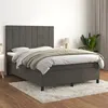 Image de vidaXL Sommier à lattes de lit et matelas Gris foncé 140x190cm Velours3143020