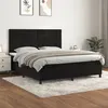 Image de vidaXL Sommier à lattes de lit avec matelas Noir 180x200 cm Velours