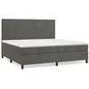 Image de vidaXL Lit Ã  sommier tapissier et matelas Gris foncÃ© 200x200cm Velours