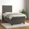 Image de vidaXL Sommier à lattes de lit et matelas Gris foncé 90x200 cm Velours3143062